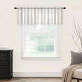 Beige Grey Stripe Semi Sheer Valance Curtains Classic Modern Voile ...