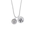 thumbnail image 2 of Delight Jewelry Silvertone Music Clef - Round Seal Silvertone Script Initial Disc - R - Charm Necklace, 20"+3", 2 of 4