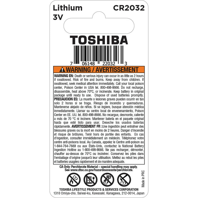CR2450 Toshiba Lifestyle Products, Battery Products