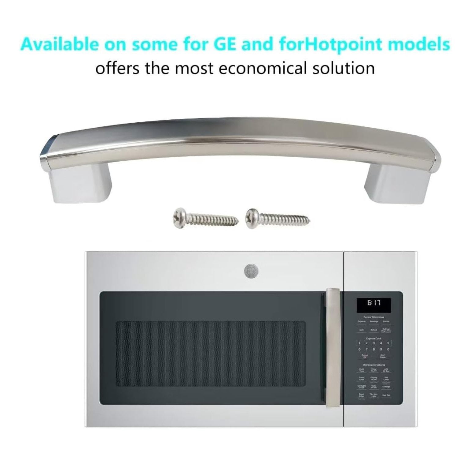 Upgraded WB15X26821 Microwave Door Handle Replacement for Microwave Parts JVM6172SK2SS, JVM6175BL1TS, Replaces PD00043395, 4464467, AP6024408
