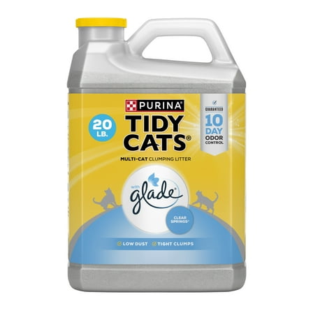 Purina Tidy Cats Clumping Low Dust Cat Litter, Glade Clear Springs Scent, 20 lb Jug