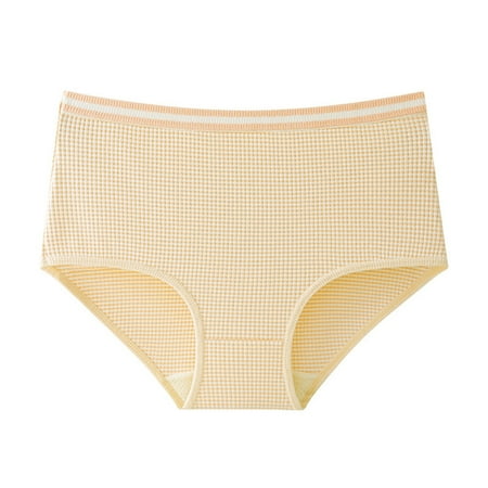 New & Trending  Women s High Waisted Briefs  Large Striped Cotton  Comfort Fit  Underwear for Women  Seamless  for Workout  Daily  Breathable  Elastic Waistband  Womens Shirts Plus Size | Yellow XL
