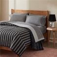 thumbnail image 2 of Mainstays Grey Striped Reversible Quilt, Full/Queen, 86" x 90", 2 of 15