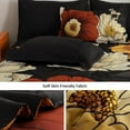 thumbnail image 4 of 7 Pieces Bed in a Bag Black Floral Comforter Set Queen Size Boho Flower Bedding Sets Lightweight for All Season, 4 of 7