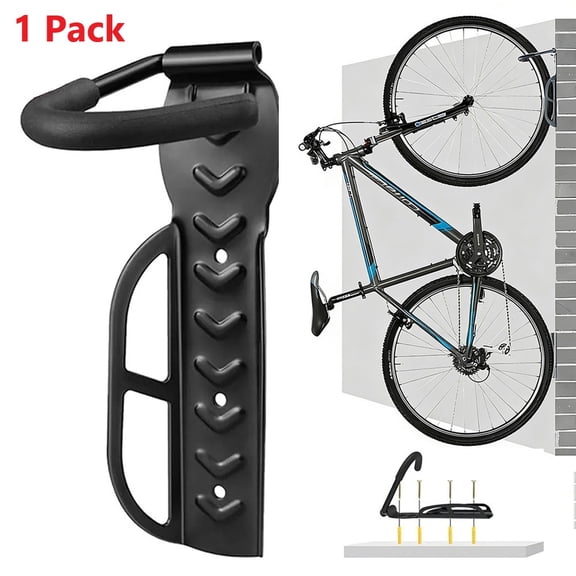 ASTRAEA 1 Pack Bike Wall Mount, Heavy-duty Bike Hangers for Indoor Garage, Vertical Wall Bicycle Storage Rack with Screws, Holds up to 67 lb, Black