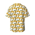 thumbnail image 6 of Lsque Yellow Pears print Men's Cuban Collar Short Sleeve Shirt Summer Beachwear Casual Button Down Fashionable Vacation Leisure Shirt-XX-Large, 6 of 7