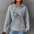 thumbnail image 2 of ameIAEA Sweat à Capuche pour Femmes Manches Longues Imprimé Tendance Pull Ample avec Poches, 2 of 3