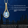 thumbnail image 2 of Gem Stone King 4.00 Ct Oval Millennium Blue Mystic Quartz 18K Yellow Gold Plated Silver Pendant with Chain, 2 of 6