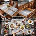 thumbnail image 3 of Placemats for Dinning Table Set of 12, Light Grey Striped White Simple Neutral Modern Burlap Kitchen Place Mats Waterproof Cloth Table Mats, Indoor Outdoor Placemats Easy Clean Dinner Decor, 3 of 8