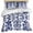Blue, variant on 3 Piece Blue Spring Floral Duvet Cover Set Twin Size, Microfiber Comforter/Quilt Cover with Corner Ties and 2 Pillowcases, Summer Botanical Farmhouse All Season Soft Bedding with Zipper Closure