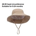 thumbnail image 2 of Hukapapa Sombrero para el sol Sombrero ligero para el sol para niños Sombrero protector para el sol para niños, Sombrero de juego de verano con correa para la barbilla de ala ancha para niñosCaqui, 2 of 5