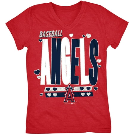 MLB Los Angeles Angels Girls Short Sleeve Team Color Graphic