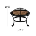 thumbnail image 5 of Merrick Lane 3 Piece Outdoor Set with 2 White Modern Adirondack Rocking Chairs & Wood Burning Fire Pit, Poker & Spark Screen, 5 of 16