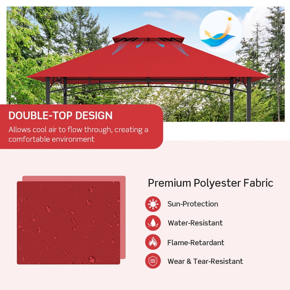 Aimee Lii 8 x 5 Feet Outdoor Barbecue Grill Gazebo Canopy Tent BBQ Shelter, Backyard Canopy Gazebo for Party Wedding, Red Aimee Lii 8 x 5 Feet Outdoor Barbecue Grill Gazebo Canopy Tent BBQ Shelter, Backyard Canopy Gazebo for Party Wedding, Red