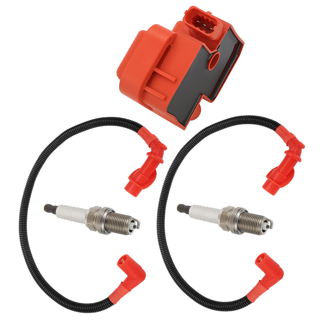 M MATI Ignition Coil & Spark Plug Wire Cap for Polaris Ranger Sportsman 700 800 XP Crew EFI 6x6