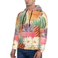 thumbnail image 3 of Picia Succulent And Cactus Pattern Casual Men's Hoodie - Lightweight Hooded Sweatshirt with Kangaroo Pocket, Comfortable Pullover for Everyday, Travel-3X-Large, 3 of 7