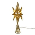 thumbnail image 2 of Kurt Adler 11-Inch Pre-Lit Twinkling LED 60-Light Gold Starburst Tree Topper, 2 of 4