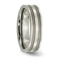 thumbnail image 4 of Chisel Titanium Brushed and Polished 6mm Grooved Band, 4 of 7