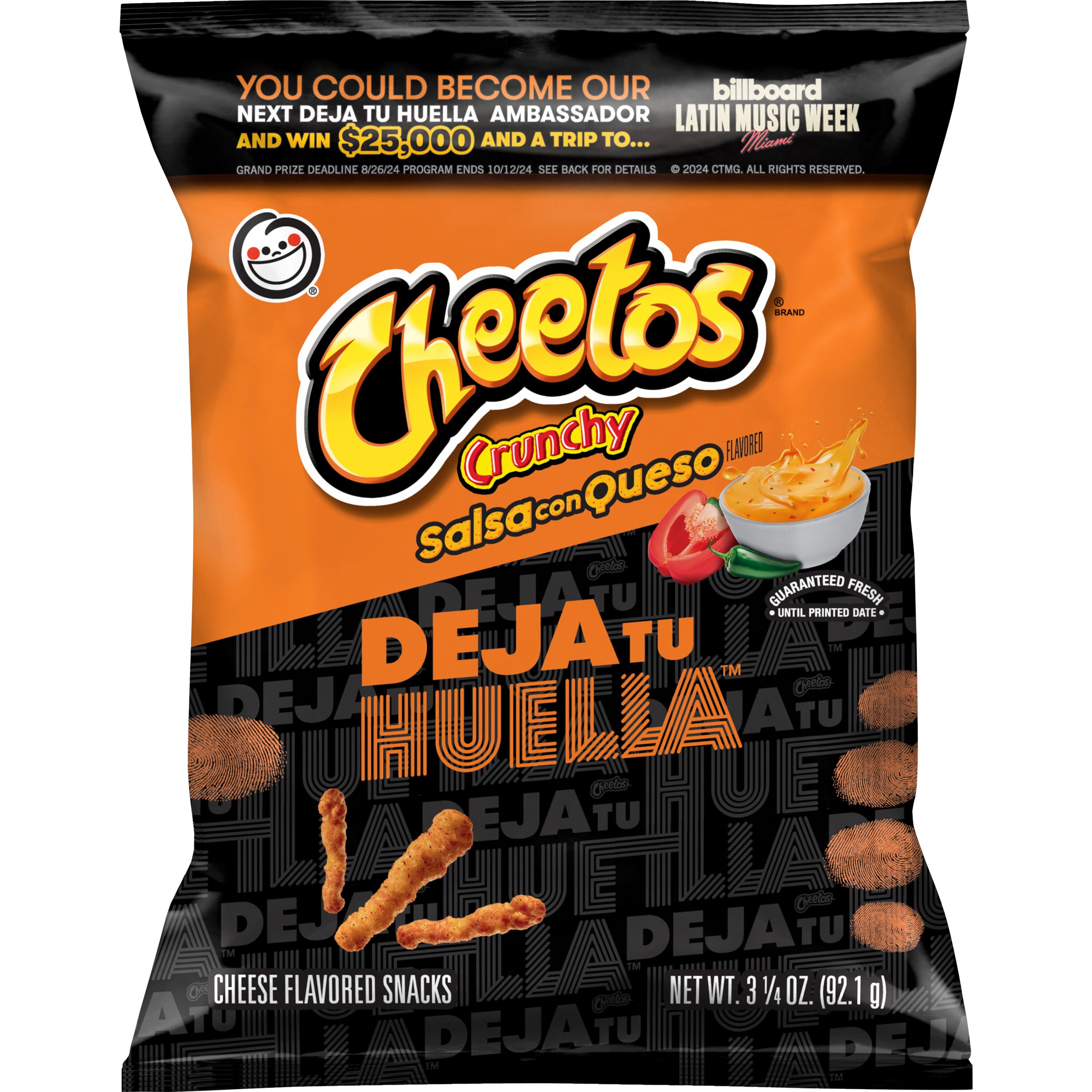 (3 pack) Cheetos Crunchy Cheese Salsa Con Queso Flavored Snacks, 3.25 oz Bag