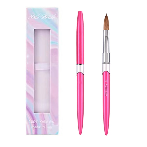 Pincel para uñas acrílicas, pincel redondo para gel para aplicación de acrílico, para polvo acrílico