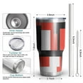 thumbnail image 6 of 30oz Red and Black Modern Art Geometric Tumblers Stainless Steel Tumbler with Lid and Straw,Vacuum Insulated Double Wall Travel Tumbler Cups Mug with Cleaning Brush for Coffee,Tea, 6 of 7