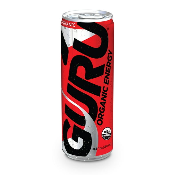 GURU Organic Energy Drink, 8.4 Fl Oz Can, Pack of 24