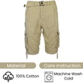 thumbnail image 4 of 2-Pack Men's Distressed Cotton Cargo Shorts With Belt (Size 30-42), 4 of 5