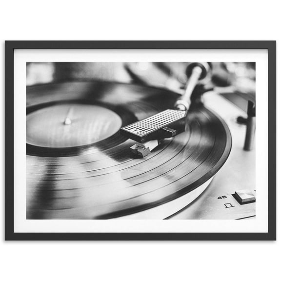 Fine Art Vintage Music Print - Black And White Retro Record Player Print, Fine Art Photography Wall Decor Wall Art, Modern Wall Decor, 8x12 UNFRAMED