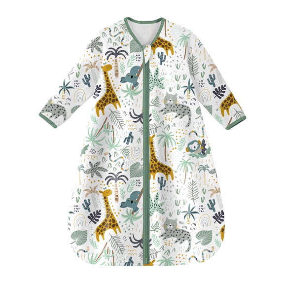 YOOFOSS Baby Sleep Sack 6-12 Months Long Sleeve Wearable Blanket Baby 100% Cotton 2-Way Zipper 0.5 Tog Infants Sleeping Sack, Lightweight