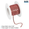 thumbnail image 2 of Uxcell 1 Roll Crystal Rhinestone Chain Sew on Metal Close Claw Chain Trim for DIY Dark Red 2mm, 2 of 7