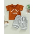 thumbnail image 2 of Toddler Baby Boy Summer Clothes Letter Print Shorts Set 0 6 12 18 24 Months Outfits, 2 of 9