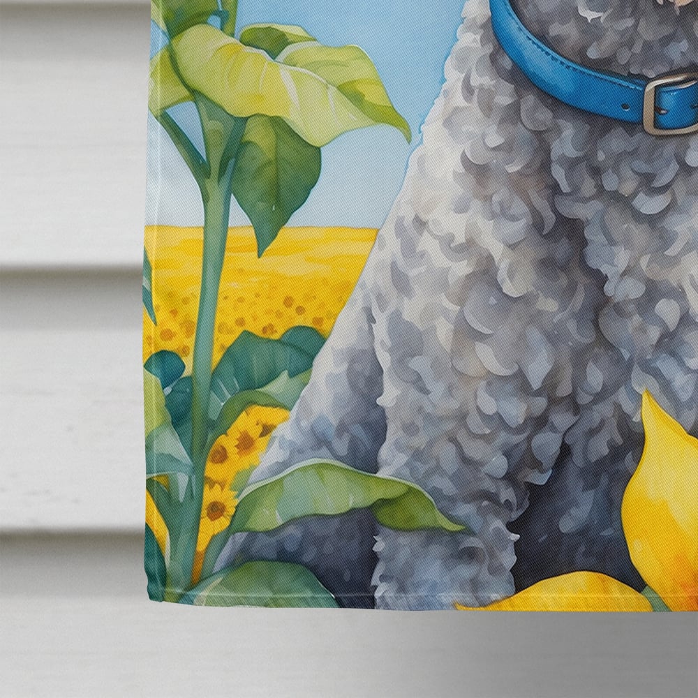 Bedlington Terrier in Sunflowers House Flag 28 in x 40 in