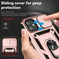 thumbnail image 5 of for iPhone 12 Mini Case Heavy Duty Military Grade Protection,Camera Lens Slide Protection & 360°Rotate Magnetic Car Mount Holder Kickstand Rugged Shockproof Drop Hard Shell,Rosegold, 5 of 8