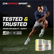 C4 Sport Ripped Pre Workout Powder, Arctic Snow Cone, 30 Servings