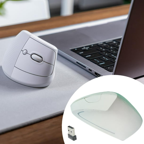 Ratones verticales ergonómicos, silenciosos, cómodos para PC, portátiles, de escritorio, ligeros, portátiles, resistentes, ópticos, carpianos. Blanco