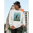 thumbnail image 2 of Black Labrador On A Bicycle Sweatshirt Men -Fab Funky Designs, Male 3X-Large, 2 of 4