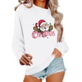 thumbnail image 2 of Sweatshirts for Women Christmas Santa Print Long Sleeve Pullovers Funny Graphic Shirts Loose Fit Casual Fashion Tops White L, 2 of 6