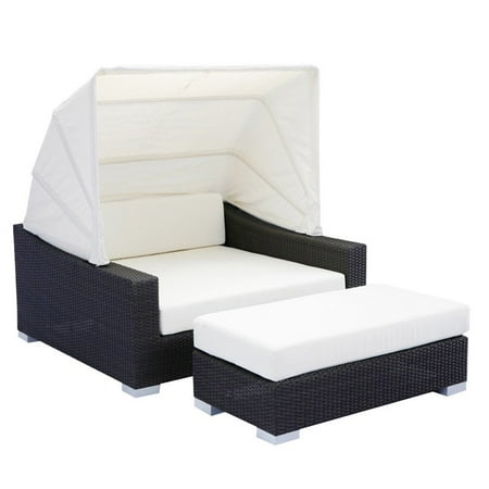 Source Outdoor King All-Weather Wicker Daybed with Canopy ...