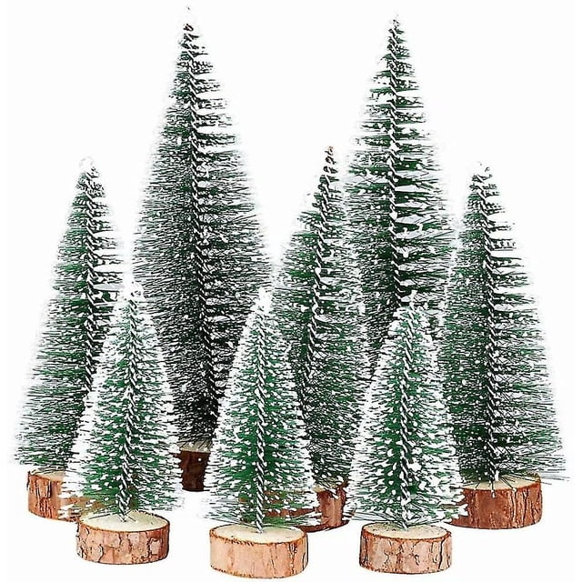 8 piezas. Mini árbol de Navidad de 3 tamaños, abeto en miniatura falso, mini árbol de Navidad verde, figuras pequeñas de decoración navideña de 10/15/20 Cm