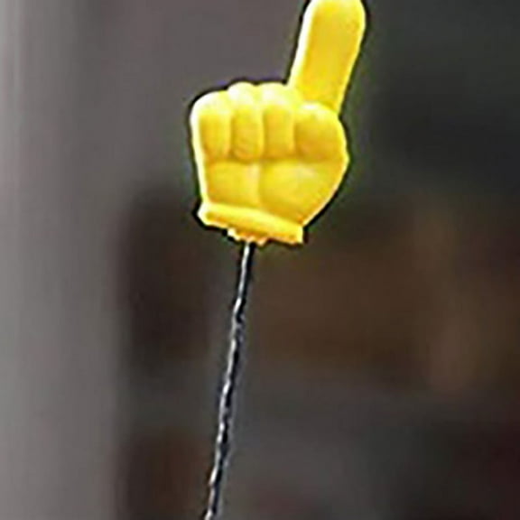 Cute Victory Finger Car Antenna Topper Eva Decorative Car Topper Balls Yellow