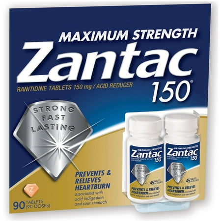 UPC 681421031134 product image for Zantac Maximum Strength 150mg - Twin Pack (90 Tablets) | upcitemdb.com