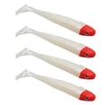 thumbnail image 3 of Leurres de Pêche en T, 4 Pcs Appâts de Pêche Souples pour Rivière Tête Rouge Corps Blanc, Orange, 3 of 7