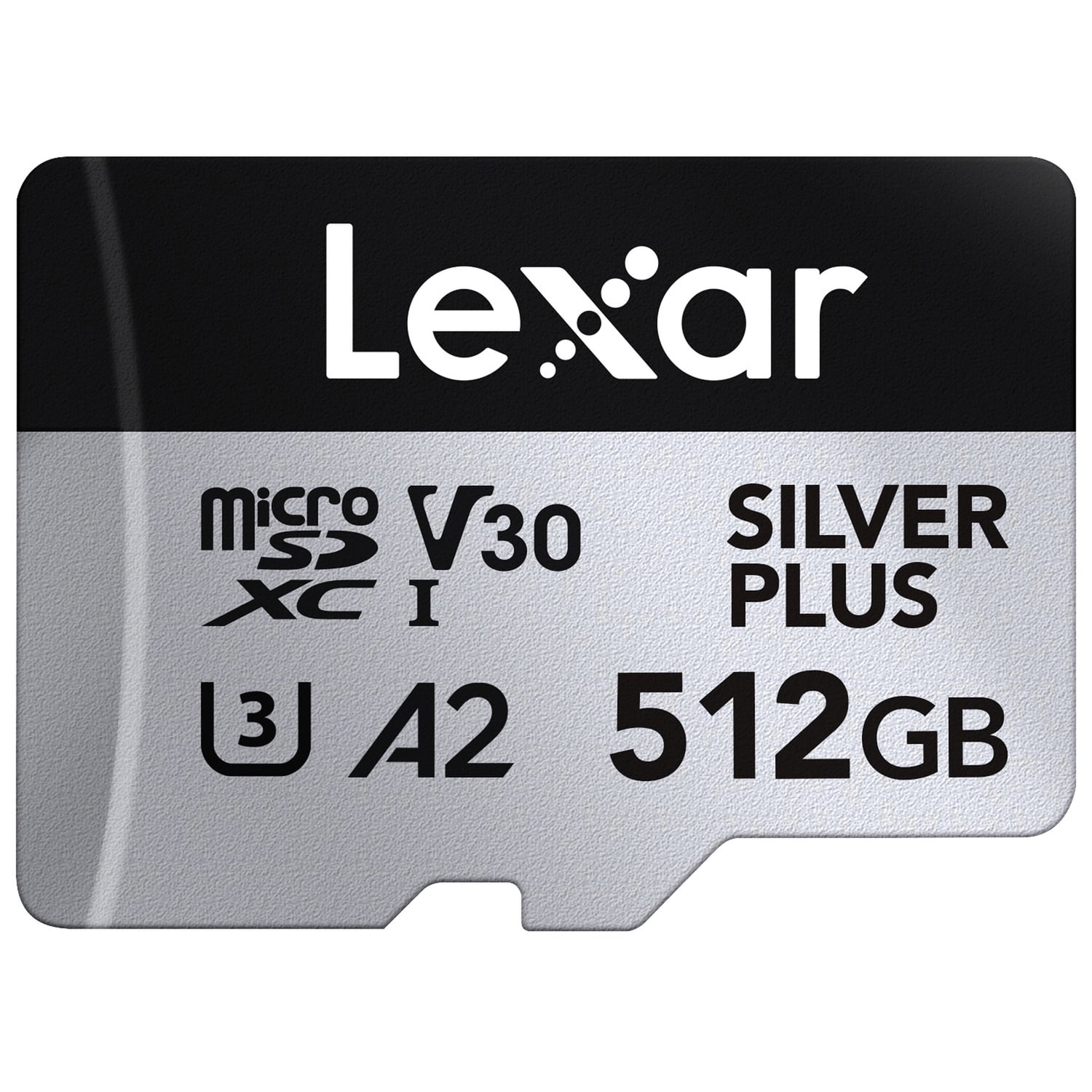 Lexar Professional SILVER PLUS Series microSDXC UHS-I Card with SD Adapter (512 GB), LMSSIPL512G-BNANU