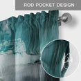 thumbnail image 6 of Teal Turquoise Farmhouse Short Window Curtain Valances, Modern Abstract Minimalism Ombre Art Rod Pocket Kitchen Valances for Living Room Bedroom Bathroom Cafe 60" x 18", 6 of 8