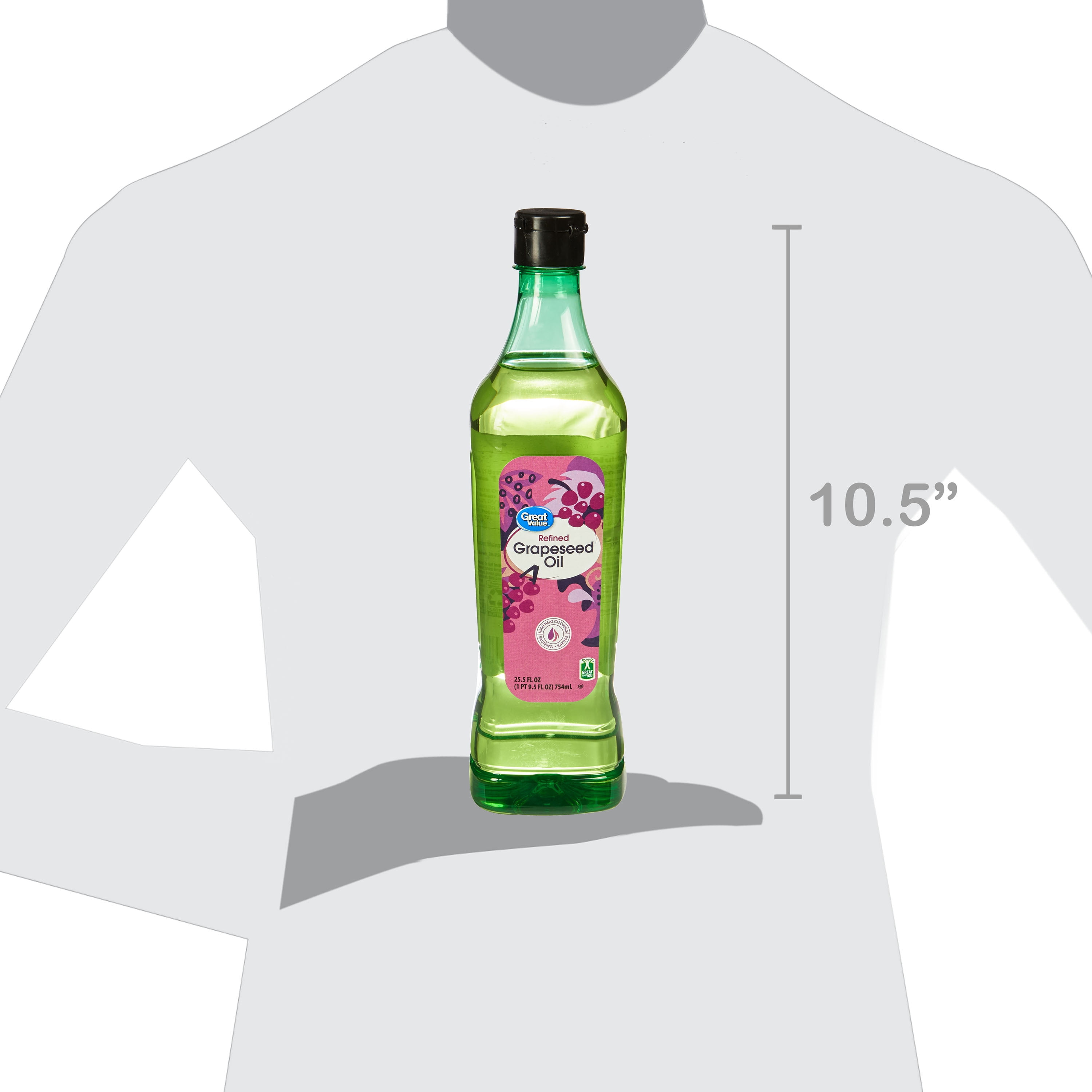 (4 pack) Great Value Refined Grapeseed Oil, 25.5 fl oz