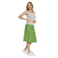 thumbnail image 4 of Women's Green Wavy Intersecting Vertical A-line Printed Skirt Casual Wear, 2XL, Green and Yellow Green, by Ambesonne, 4 of 6