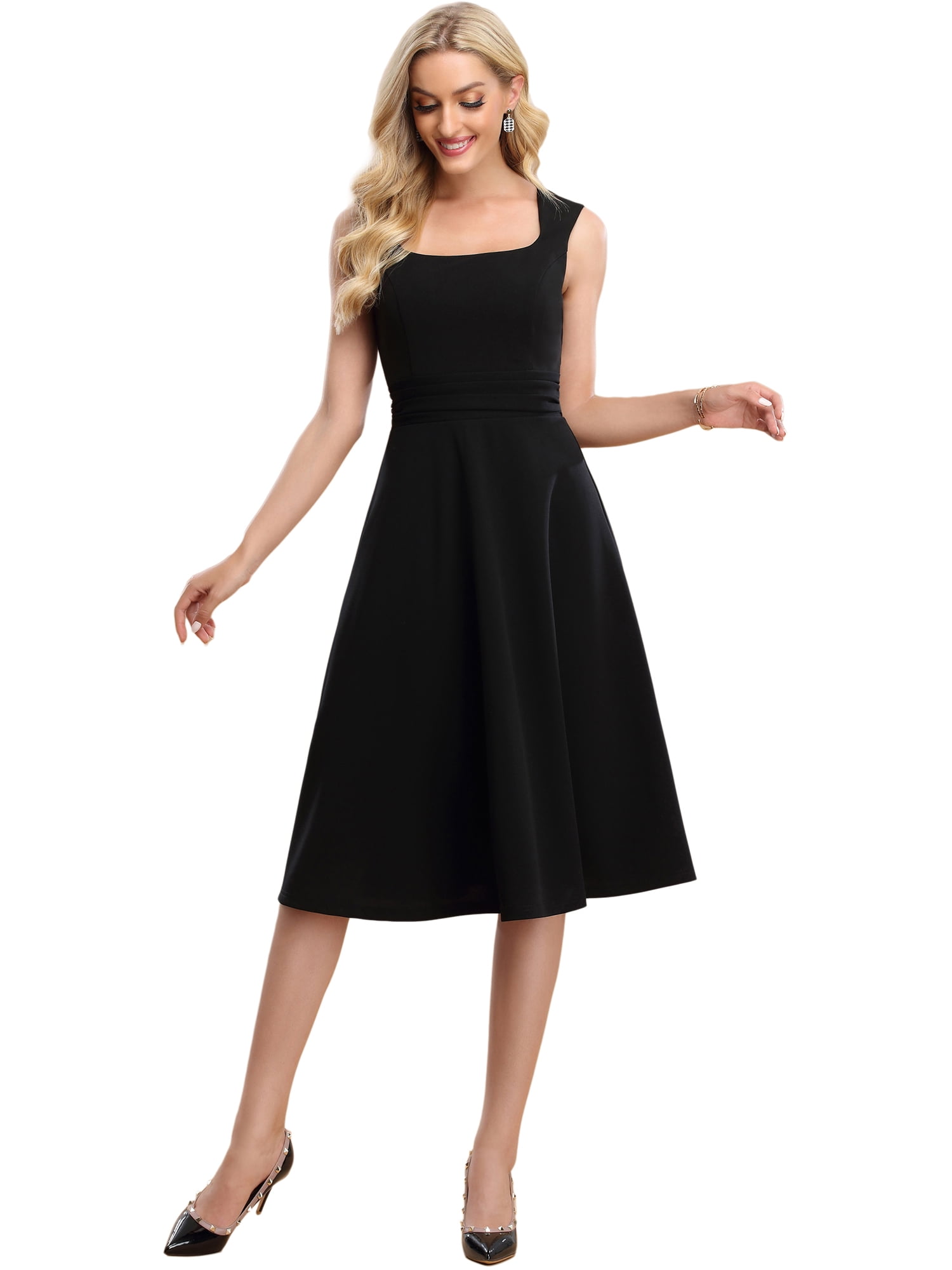 Square Neck Empire Waist Cocktail Dress ...