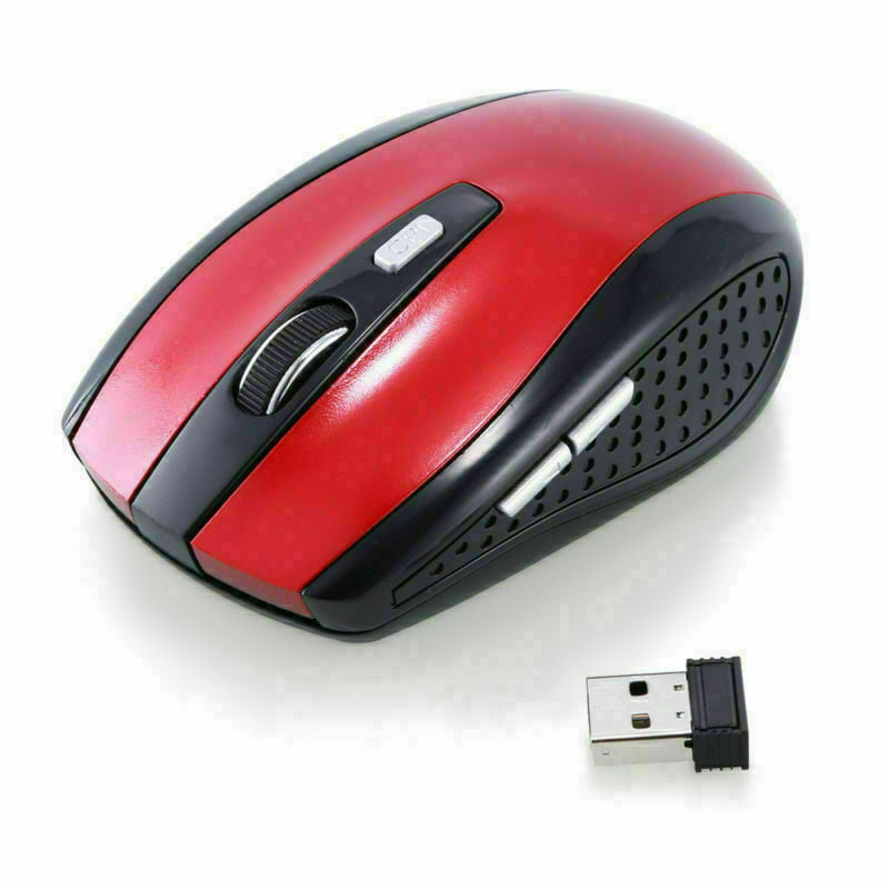 Mini USB Receiver for PC Computer Desktop New 2.4G Wireless Optical Mouse Red 1000 DPI 