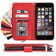 thumbnail image 2 of Funda tipo cartera para iPhone 6 Plus y 6s Plus con cordón y tarjetero de piel sintética, 2 of 5