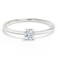 thumbnail image 2 of Gem Stone King 10K White Gold White Zirconia Solitaire Engagement Ring for Women (0.32 Cttw, Round 3.5MM, Gemstone  Birthstone, Size 8), 2 of 6